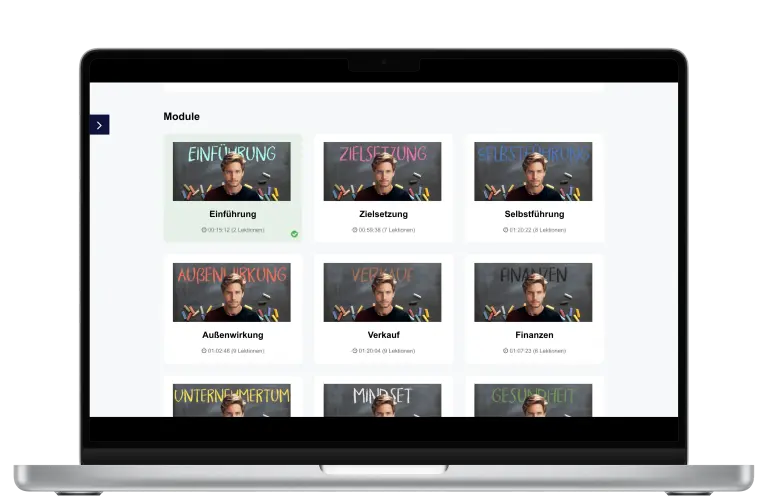 Video-Kurs auf Laptop
