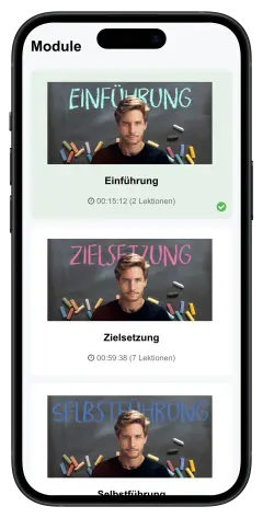 Video-Kurs auf Smartphone